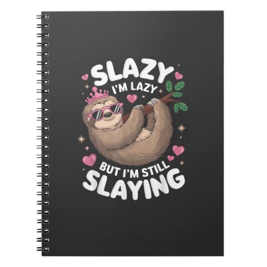 Cute Tween Girl Funny Animal Sloth Slay Meme Trend ノートブック (正面)