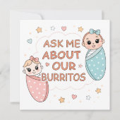 Cute Twin Baby Burrito Announcement Illustration (正面)