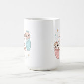 Cute Twin Baby Burrito Announcement Illustration コーヒーマグカップ (中央)