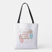 Cute Twin Baby Burrito Announcement Illustration トートバッグ (裏面)