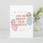 Cute Twin Baby Burrito Announcement Illustration 招待状 (スタンド正面)