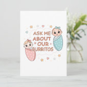 Cute Twin Baby Burrito Announcement Illustration 案内状 (スタンド正面)