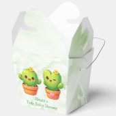 Cute Twin Cactus Baby Shower フェイバーボックス (見開き)
