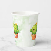Cute Twin Cactus Baby Shower 紙コップ (左)