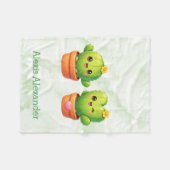 Cute Twin Cactus Baby Shower Gift フリースブランケット (正面(横))
