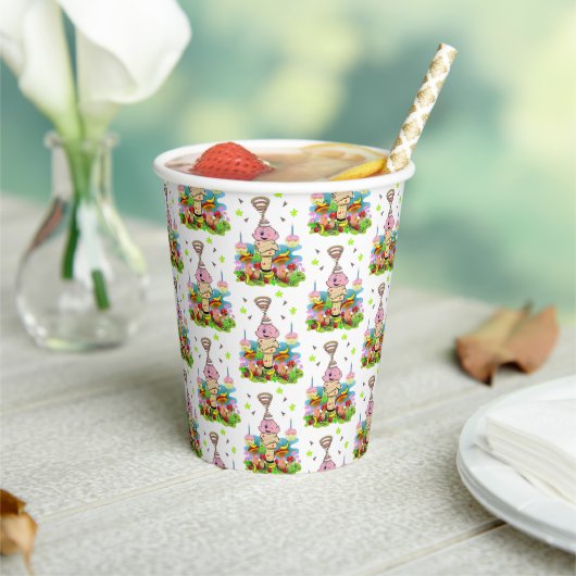 Cute Twin Cupcake Happy Birthday Paper Cup  紙コップ (インサイチュ)