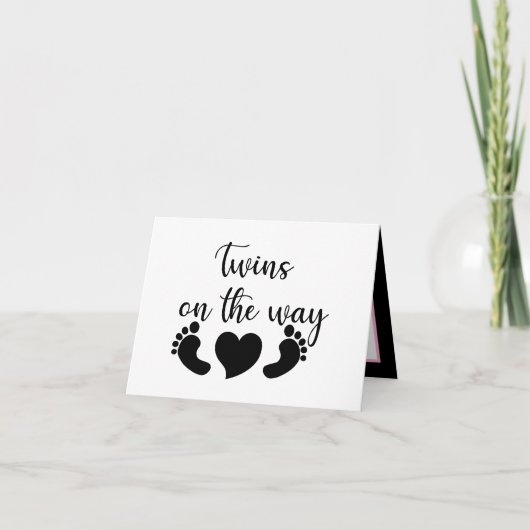 Cute twins word art add message  カード (正面)