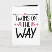 Cute twins word art add message inside  カード (正面)