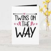 Cute twins word art add message inside  カード (黄色い花)