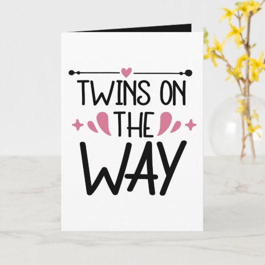 Cute twins word art add message inside  カード (黄色い花)