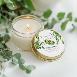 Cute Two Peas in A Pod Girl Pink Twins Baby Shower ラウンドシール