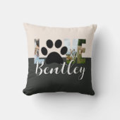 Cute Two Tone Dog Photo Love Paw Print クッション (正面)