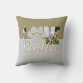 Cute Two Tone Dog Photo Love Paw Print クッション (裏面)