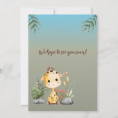 Cute Two Wild Safari Giraf Kids 2nd Birthday  招待状 (裏面)