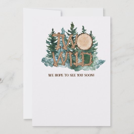 Cute Two Wild Safari Jungle Camping 2nd birthday  招待状 (裏面)