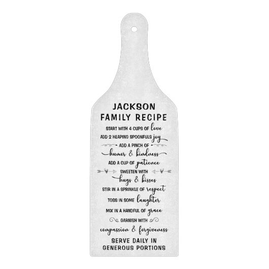 Cute Typography Family Recipe カッティングボード (正面)