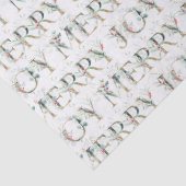 Cute Typography Gold Green Red Botanical Christmas 薄葉紙 (詳細)