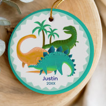 Cute tyrannosaurus dinosaur holiday keepsake