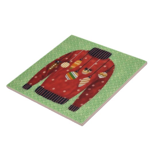 Cute Ugly Sweater Ornament Art Tile タイル (側面)