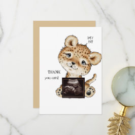 Cute Ultrasound Photo Boy おもしろい Thank You サンキューカード