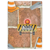 Cute Under Construction Clipboard  クリップボード (裏面)