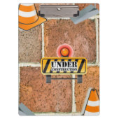 Cute Under Construction Clipboard  クリップボード (正面)