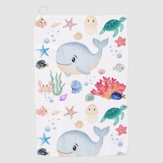 Cute Under the sea ゴルフタオル (正面)
