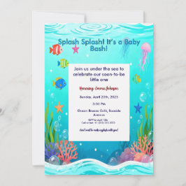 Cute Under the Sea Baby Shower Invitation - Ocean  招待状