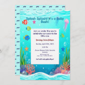Cute Under the Sea Baby Shower Invitation - Ocean  招待状 (正面/裏面)