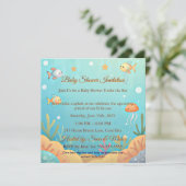 Cute Under the Sea Little Fish Baby Shower Invitat 招待状 (スタンド正面)