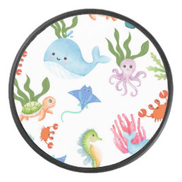 Cute Underwater Friends – Ocean Animals Pattern  アイスホッケーパック