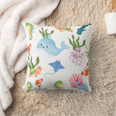 Cute Underwater Friends – Ocean Animals Pattern  クッション (ブランケット)