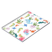 Cute Underwater Friends – Ocean Animals Pattern  ノートブック (左側)