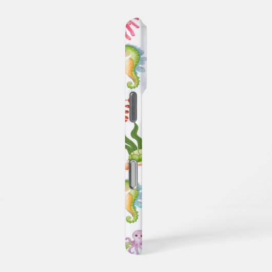 Cute Underwater Friends – Ocean Animals Pattern  iPhoneケース (右側面)