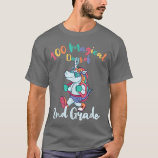 Cute Unicorn 100 Magical Days Of 2nd Grade Kids Te Tシャツ