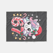 Cute Unicorn 67 Christmas Meme Six Seven Christmas フリースブランケット (正面(横))