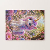 Cute Unicorn Among Flowers Jigsaw Puzzle ジグソーパズル (横)