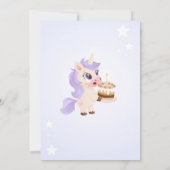 Cute Unicorn Birthday Invitation 招待状 (裏面)
