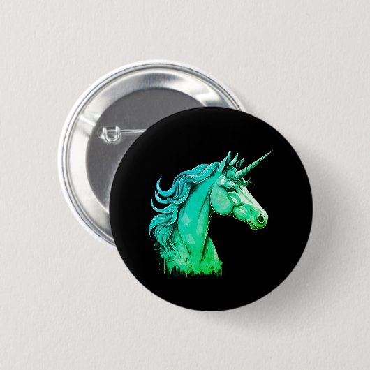 Cute Unicorn Button - A Whimsical Gift 缶バッジ (正面&裏面)