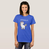 Cute unicorn cartoon exhale | kawaii unicron tシャツ (正面フル)