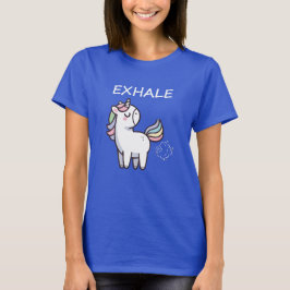 Cute unicorn cartoon exhale | kawaii unicron tシャツ