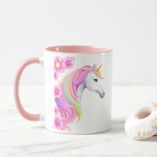 Cute Unicorn Coffee Mug マグカップ (ドーナツ)