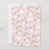 Cute Unicorn Doodle Baby Shower Invitation 招待状 (裏面)