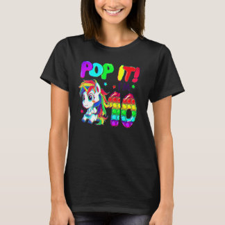 Cute Unicorn Fidget Toys Pop It I'm 10 Girl 10th B Tシャツ