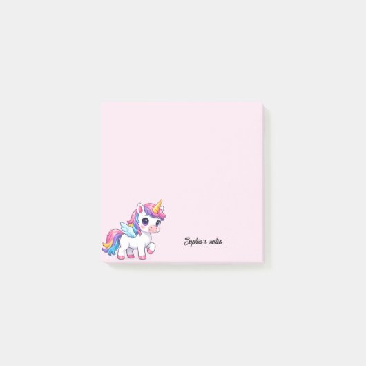 Cute Unicorn Girly Trendy Custom ポストイット (正面)
