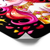 Cute Unicorn Heart Valentines Day Girls Kids Valen ポスター (角)