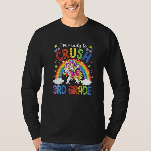 Cute Unicorn I'm Ready To Crush 3rd Grade Back To Tシャツ (正面)