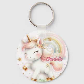 Cute unicorn keychain with a girl's name キーホルダー