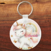 Cute unicorn keychain with a girl's name キーホルダー (正面)