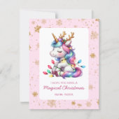 Cute Unicorn Kids Christmas シーズンカード (正面)